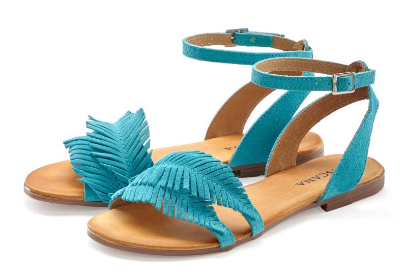 LASCANA Sandale »Sommerschuh«, Sandalette, Sommerschuh aus Leder mit modischen Fransen von LASCANA