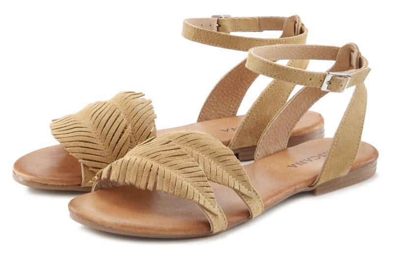 LASCANA Sandale »Sommerschuh«, Sandalette, Sommerschuh aus Leder mit modischen Fransen von LASCANA
