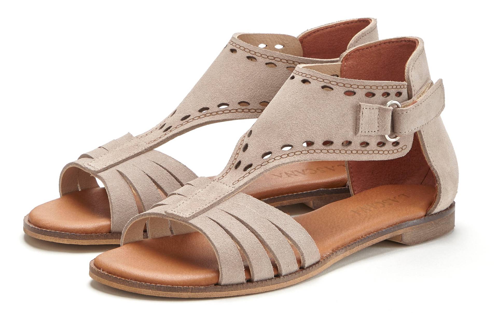 LASCANA Sandale »Sommerschuh«, Sandalette, Sommerschuh aus hochwertigem Leder mit kleinen Cut-Outs LASCANA Sandale »Sommerschuh«, Sandalette, Sommerschuh aus hochwertigem Leder mit kleinen Cut-Outs von LASCANA