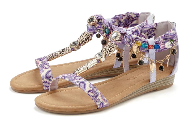 LASCANA Sandale »Sommerschuh«, Sandalette, Sommerschuh mit Schmuckkettchen und Schmucksteinen VEGAN von LASCANA