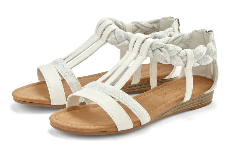 LASCANA Sandale »Sommerschuh«, Sandalette, Sommerschuh mit Verzierung und kleinem Keilabsatz VEGAN von LASCANA