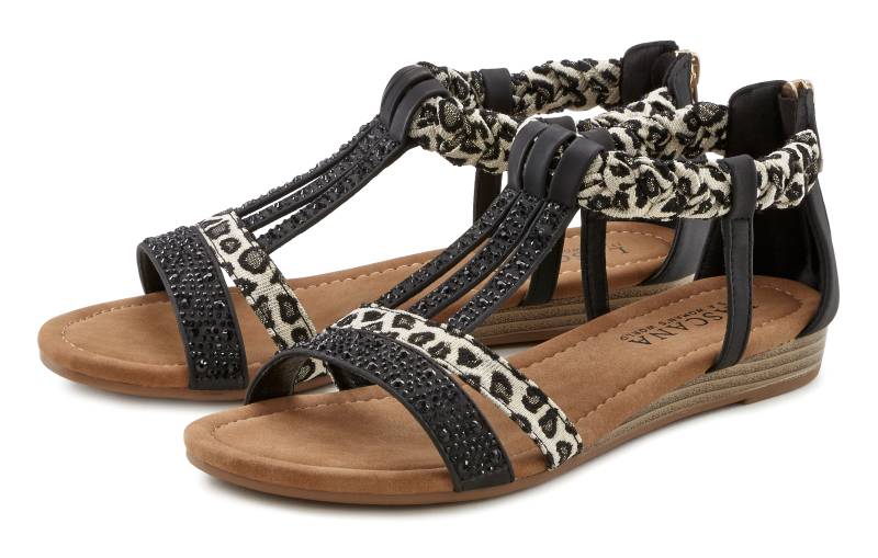 LASCANA Sandale »Sommerschuh«, Sandalette, Sommerschuh mit Verzierung und kleinem Keilabsatz VEGAN von LASCANA