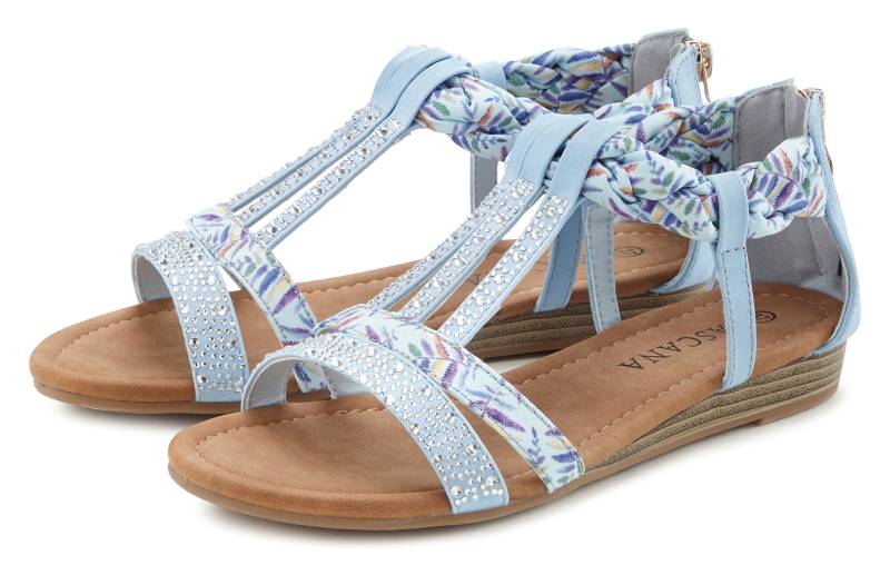 LASCANA Sandale »Sommerschuh«, Sandalette, Sommerschuh mit Verzierung und kleinem Keilabsatz VEGAN von LASCANA