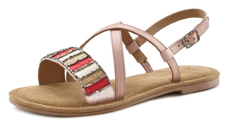LASCANA Sandale »Sommerschuh«, Sandalette, Sommerschuh aus Leder mit dekorativem Band von LASCANA