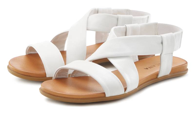 LASCANA Sandale »Sommerschuh«, aus Leder mit raffinierten Riemchen, Sandalette, Sommerschuh von LASCANA
