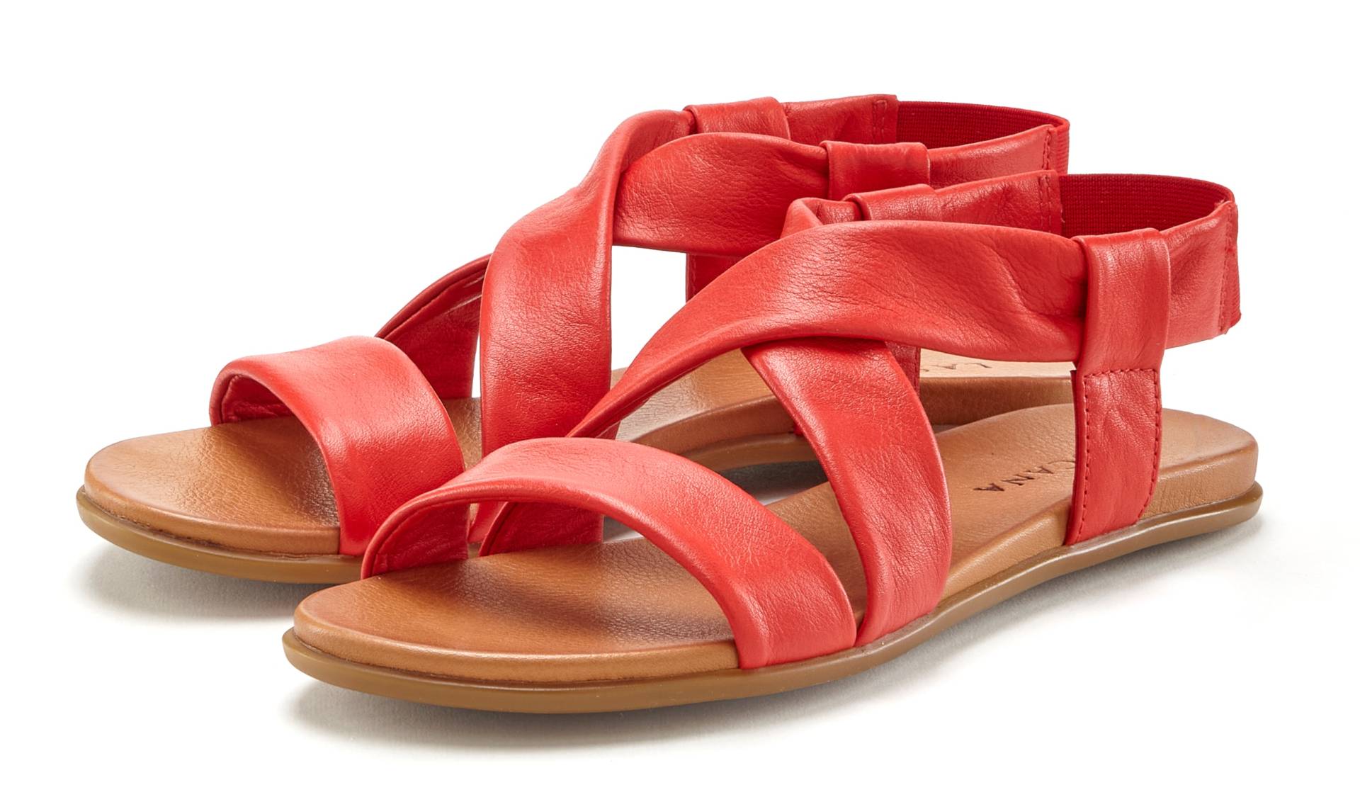 LASCANA Sandale »Sommerschuh«, aus Leder mit raffinierten Riemchen, Sandalette, Sommerschuh LASCANA Sandale »Sommerschuh«, aus Leder mit raffinierten Riemchen, Sandalette, Sommerschuh von LASCANA