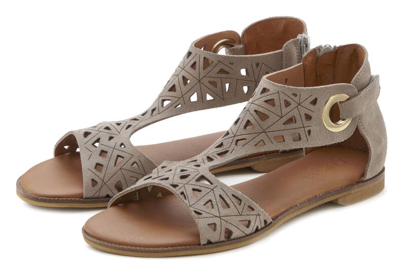 LASCANA Sandale »Sommerschuh«, Sandalette, Sommerschuh aus hochwertigem Leder mit Cut-Outs von LASCANA