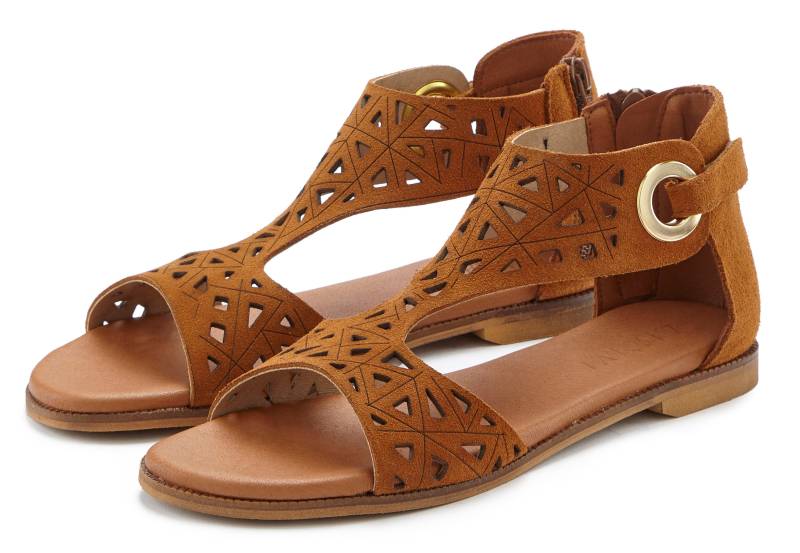 LASCANA Sandale »Sommerschuh«, Sandalette, Sommerschuh aus hochwertigem Leder mit Cut-Outs von LASCANA