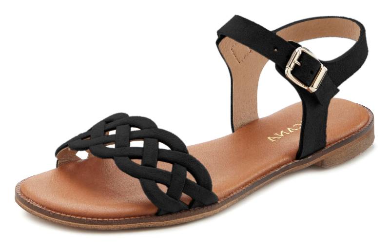 LASCANA Sandale »Sommerschuh«, Sandalette, Sommerschuh aus Leder mit Cut-Outs und weicher Innensohle von LASCANA