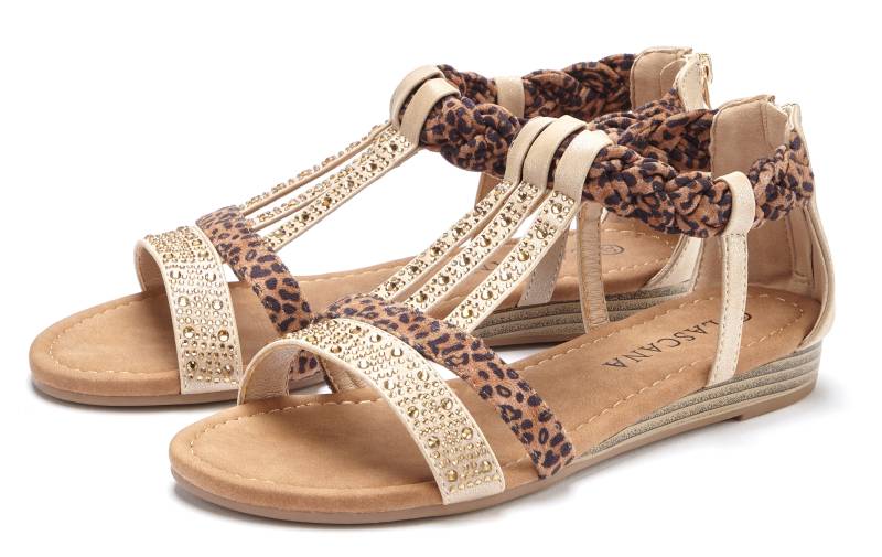 LASCANA Sandale »Sommerschuh«, Sandalette, Sommerschuh mit Verzierung und kleinem Keilabsatz VEGAN von LASCANA