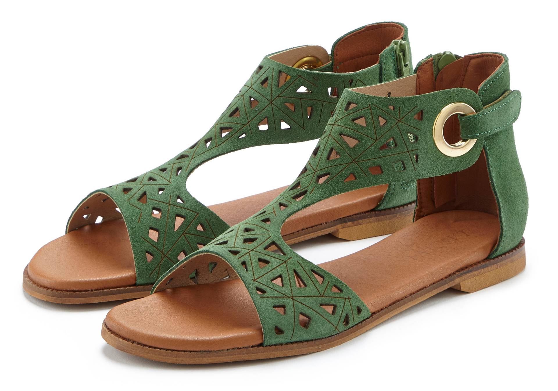 LASCANA Sandale »Sommerschuh«, Sandalette, Sommerschuh aus hochwertigem Leder mit Cut-Outs LASCANA Sandale »Sommerschuh«, Sandalette, Sommerschuh aus hochwertigem Leder mit Cut-Outs von LASCANA