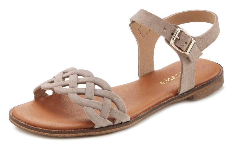 LASCANA Sandale »Sommerschuh«, Sandalette, Sommerschuh aus Leder mit Cut-Outs und weicher Innensohle von LASCANA