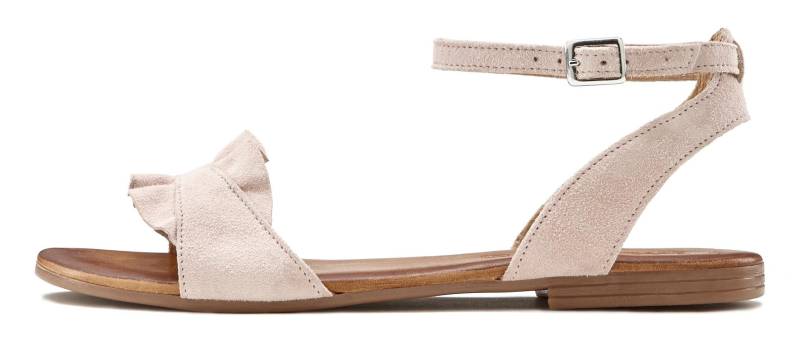 LASCANA Sandale »Sommerschuh«, Sandalette, Sommerschuh aus hochwertigem Leder mit kleinen Rüschen von LASCANA