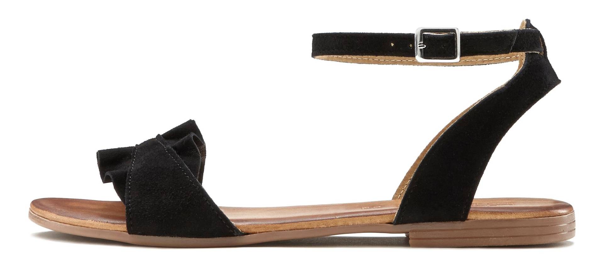 LASCANA Sandale »Sommerschuh«, Sandalette, Sommerschuh aus hochwertigem Leder mit kleinen Rüschen LASCANA Sandale »Sommerschuh«, Sandalette, Sommerschuh aus hochwertigem Leder mit kleinen Rüschen von LASCANA