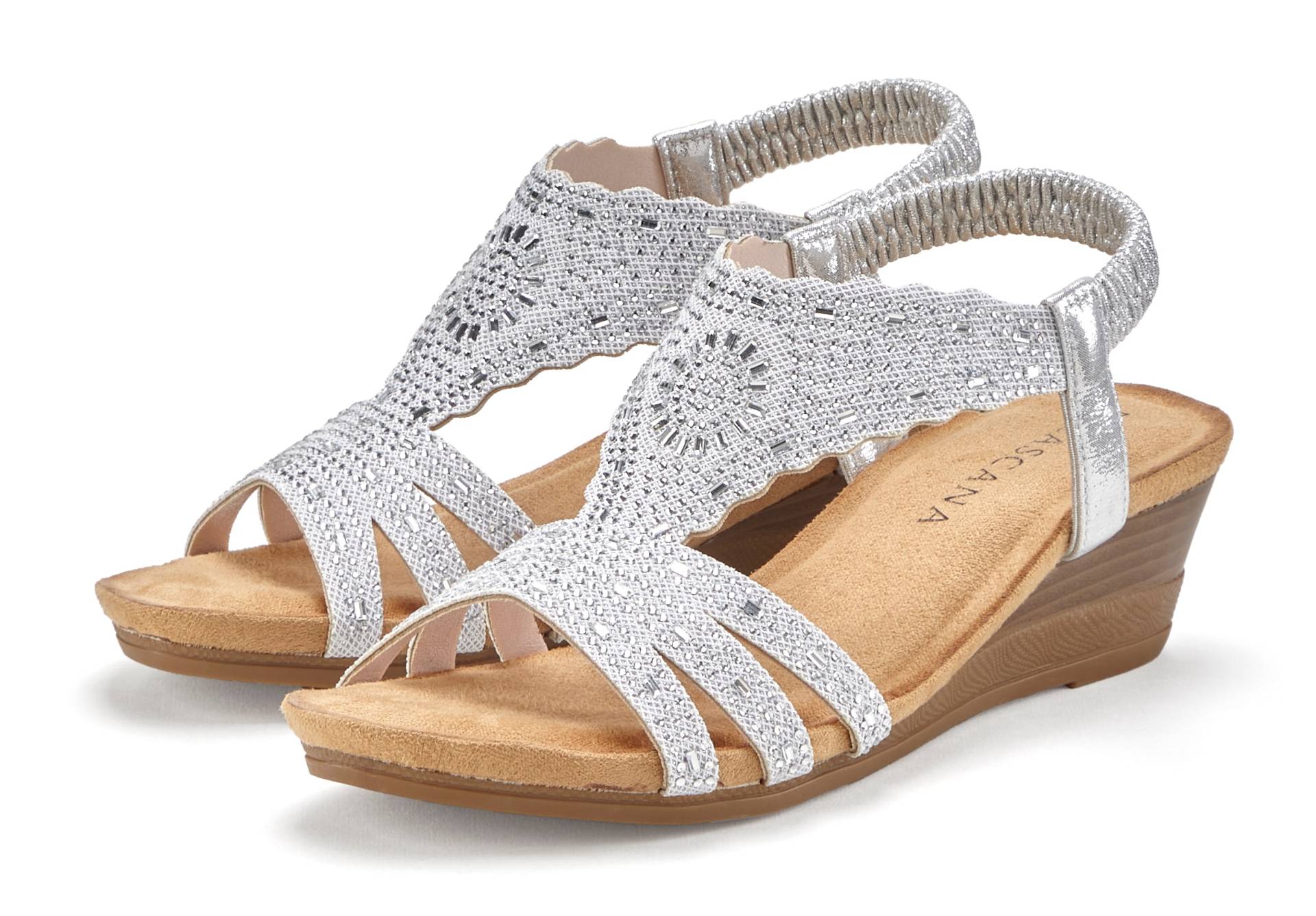 LASCANA Sandalette »Sommerschuh«, Sandale, Sommerschuh mit Glitzerdetails und elastischem Riemchen LASCANA Sandalette »Sommerschuh«, Sandale, Sommerschuh mit Glitzerdetails und elastischem Riemchen von LASCANA