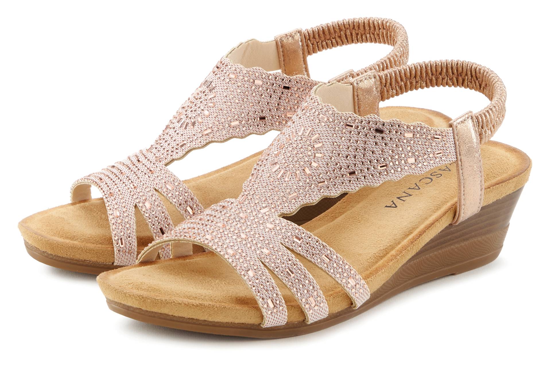 LASCANA Sandalette »Sommerschuh«, Sandale, Sommerschuh mit Glitzerdetails und elastischem Riemchen LASCANA Sandalette »Sommerschuh«, Sandale, Sommerschuh mit Glitzerdetails und elastischem Riemchen von LASCANA