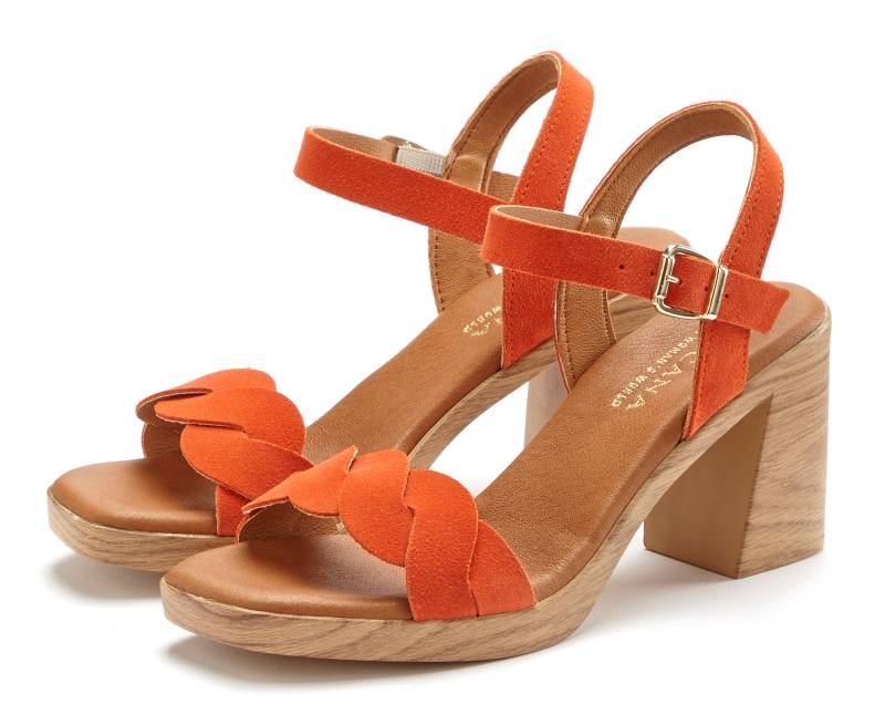 LASCANA Sandalette, aus weichem Leder mit Blockabsatz von LASCANA