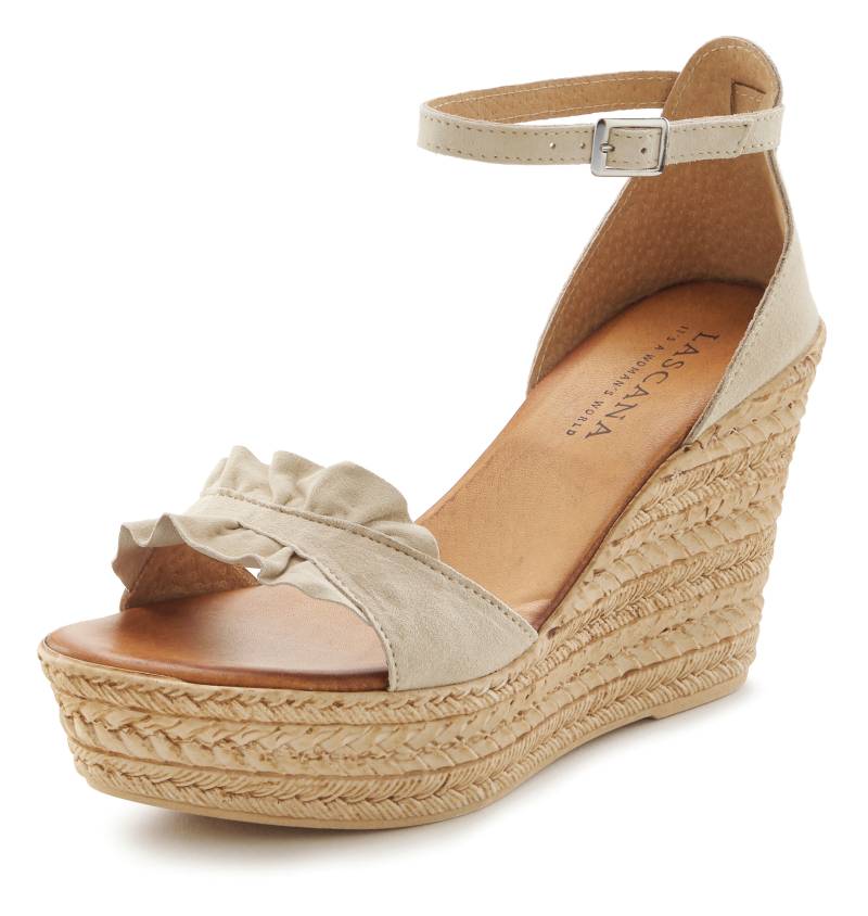 LASCANA Sandalette »Sommerschuh«, Sandale, Sommerschuh aus Leder mit Keilabsatz von LASCANA