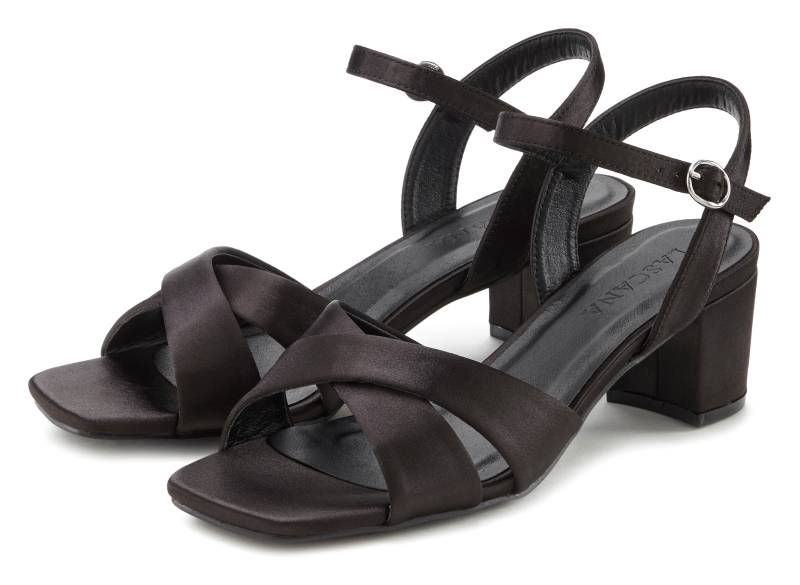 LASCANA Sandalette »Sommerschuh«, Sandale, Sommerschuh mit kleinem Blockabsatz,leichte Karree Form VEGAN von LASCANA