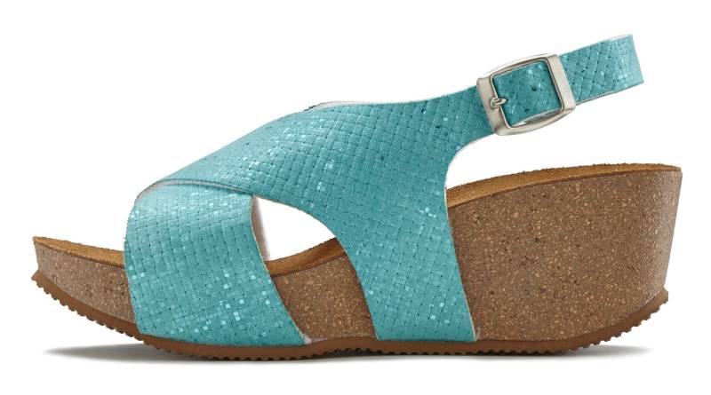 LASCANA Sandalette »Sommerschuh«, Sommerschuh mit Keilabsatz und Korkfussbett von LASCANA