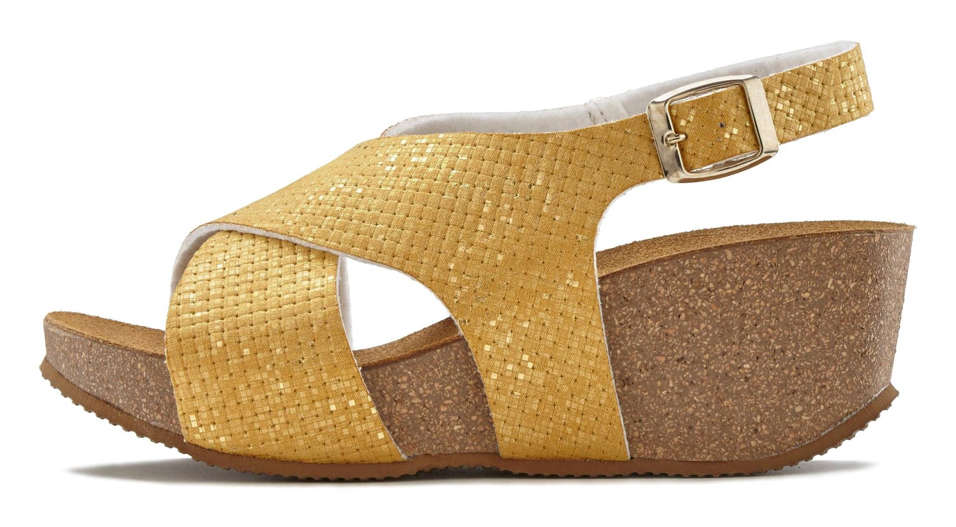 LASCANA Sandalette »Sommerschuh«, Sommerschuh mit Keilabsatz und Korkfussbett von LASCANA