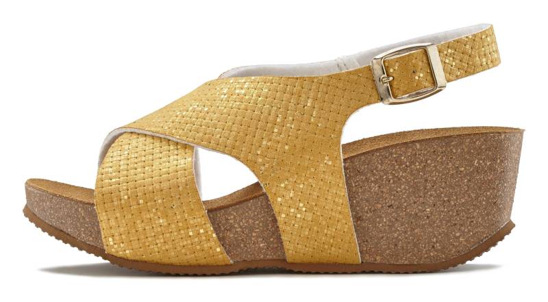 LASCANA Sandalette »Sommerschuh«, Sommerschuh mit Keilabsatz und Korkfussbett von LASCANA