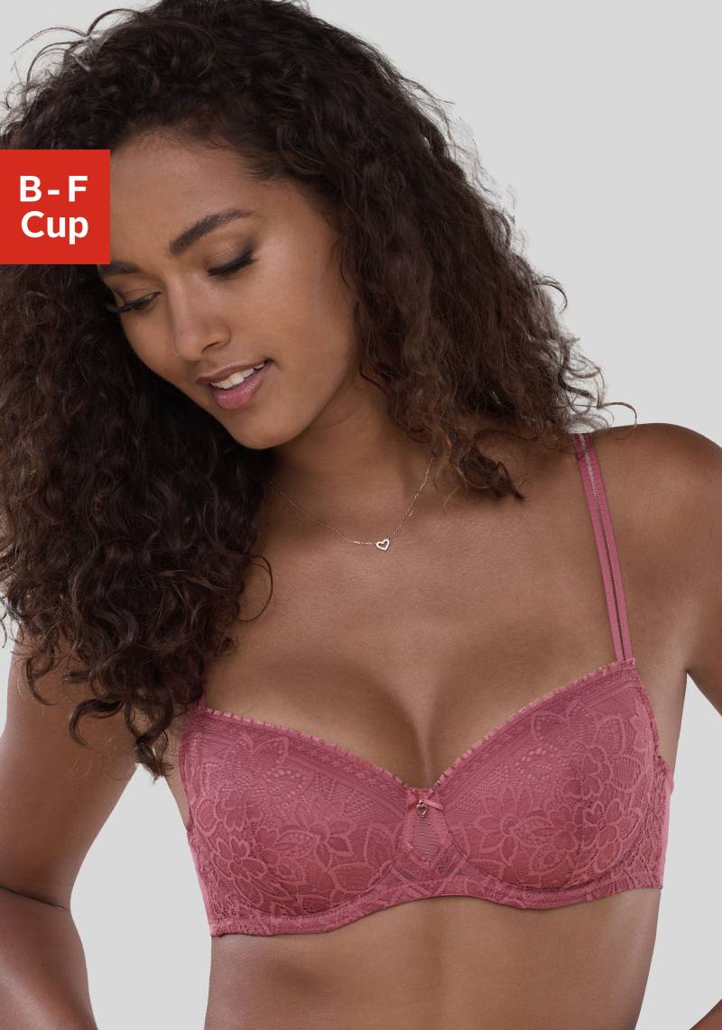 LASCANA Schalen-BH, mit Bügel aus blumiger Jacquardspitze, sexy Dessous von LASCANA