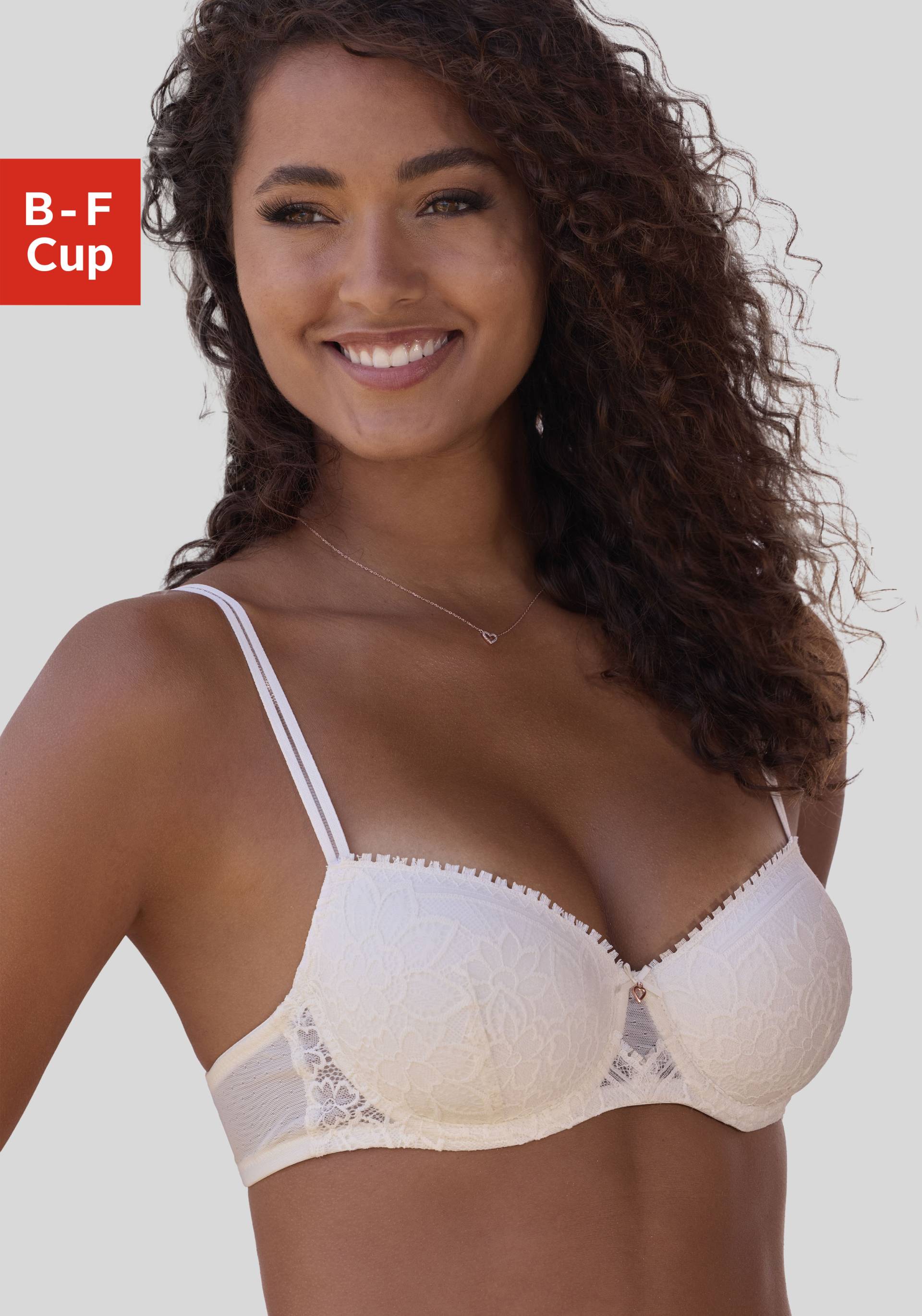 LASCANA Schalen-BH, mit Bügel aus blumiger Jacquardspitze, sexy Dessous von LASCANA
