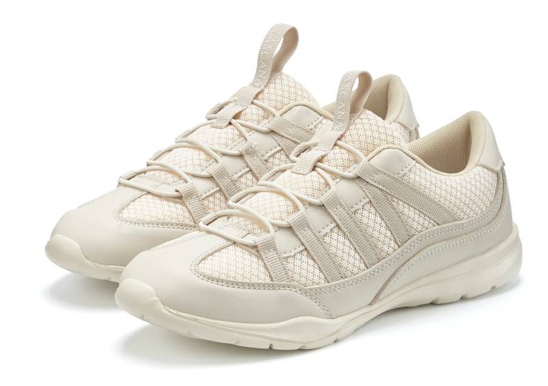 LASCANA Sneaker, Slip-On Freizeitschuh, Halbschuh mit elastischen Schnürbändern VEGAN von LASCANA