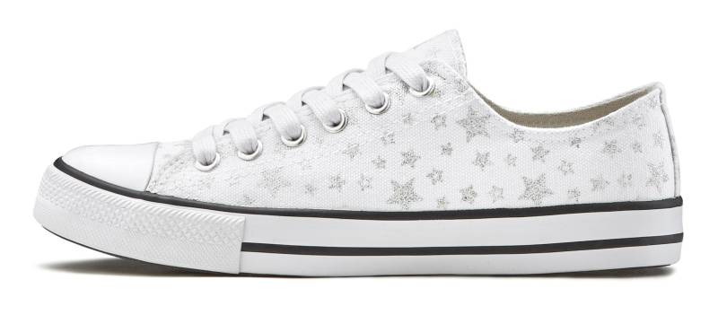 LASCANA Sneaker, mit Sternenprint in Glitzer-Optik, Freizeitschuh, Schnürhalbschuh von LASCANA