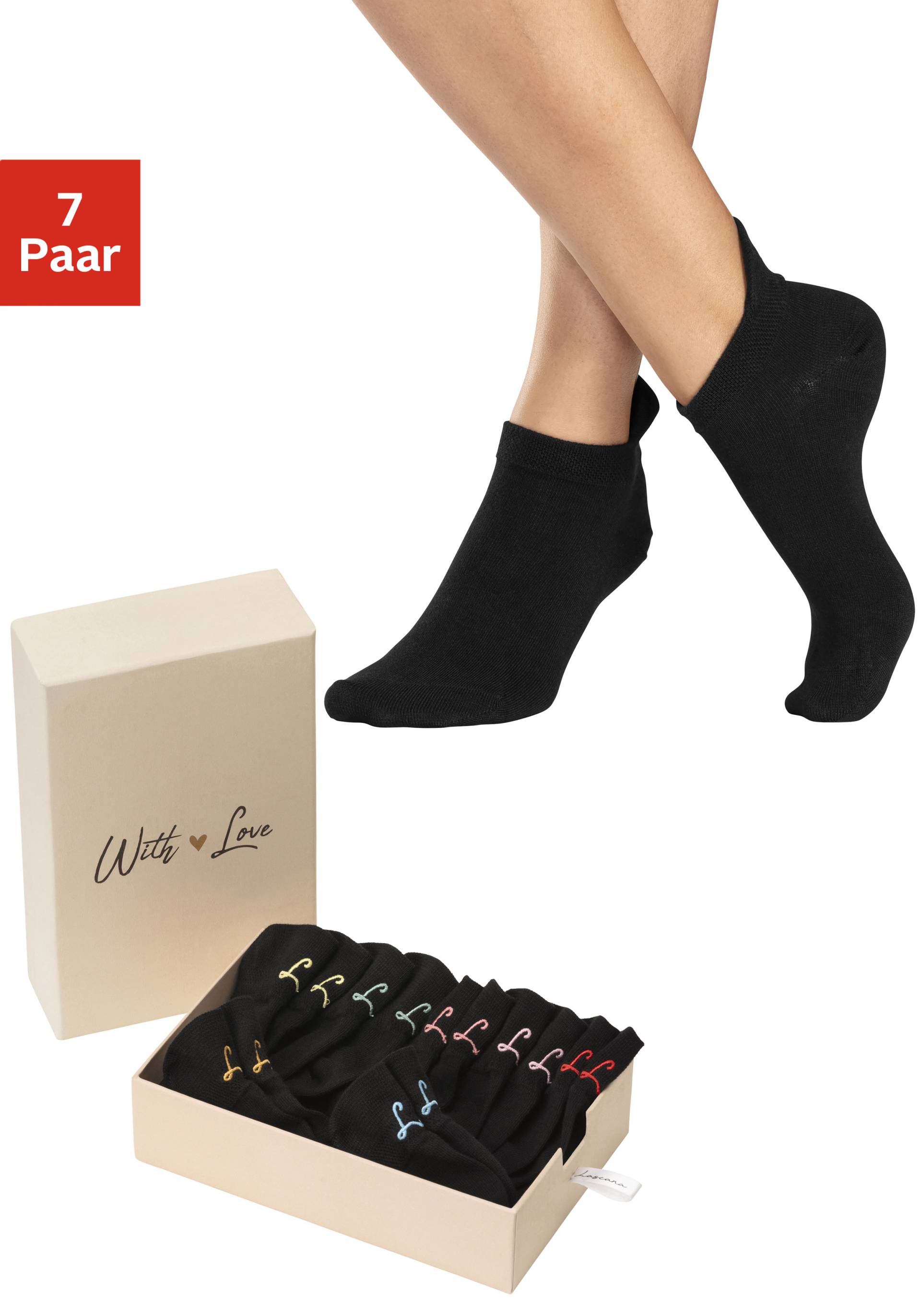 LASCANA Sneakersocken, (Box, 7 Paar, Box) von LASCANA