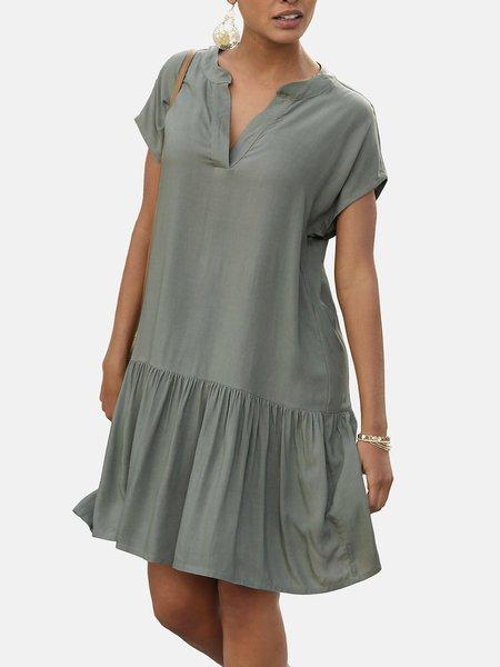 Sommerkleid Mit Kurzen Ärmeln Volant Unisex Militärgrün 42 von LASCANA