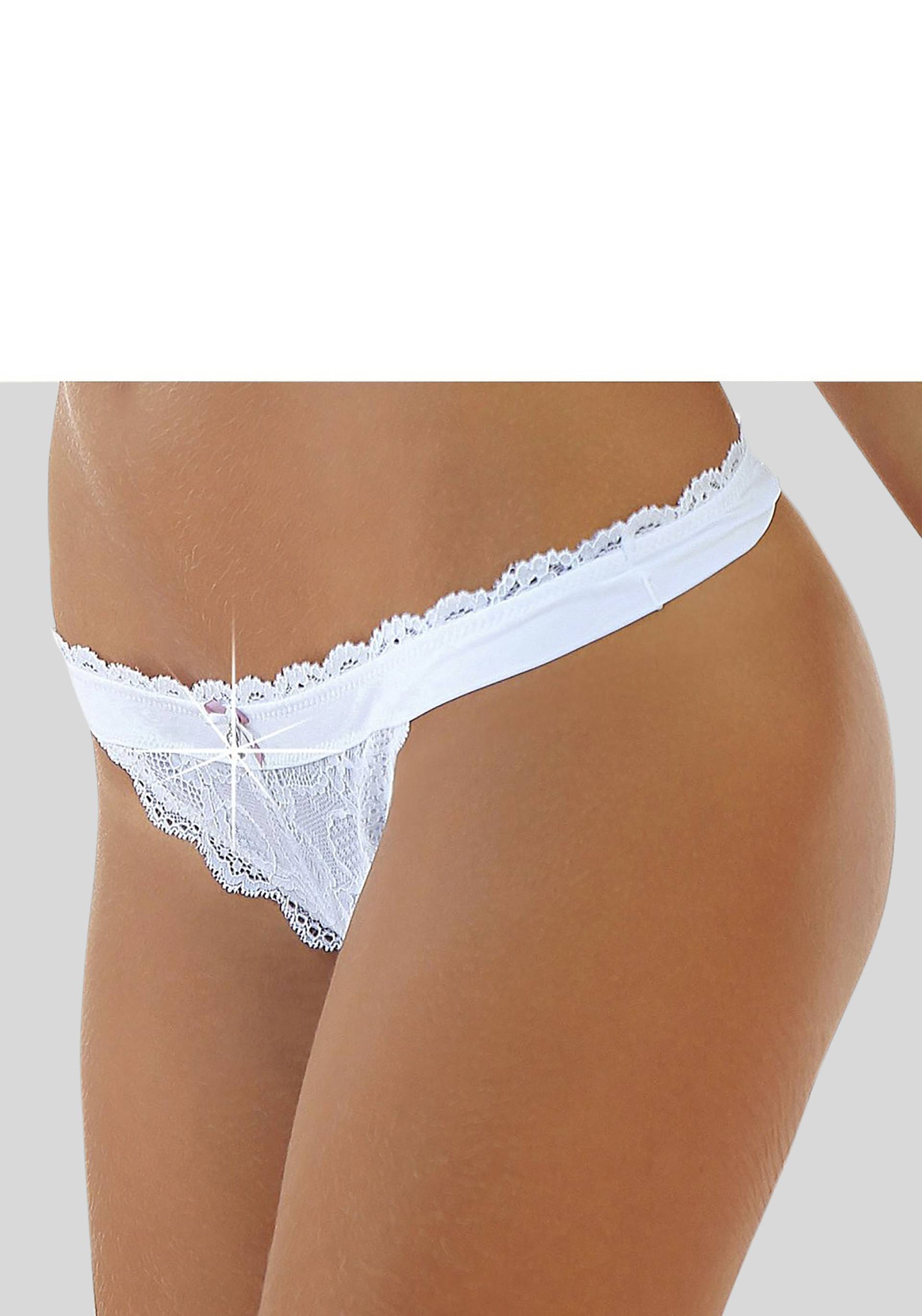 LASCANA String »Premium Dessous«, aus zarter Spitze mit feiner Zierschleife und Accessoire LASCANA String »Premium Dessous«, aus zarter Spitze mit feiner Zierschleife und Accessoire von LASCANA