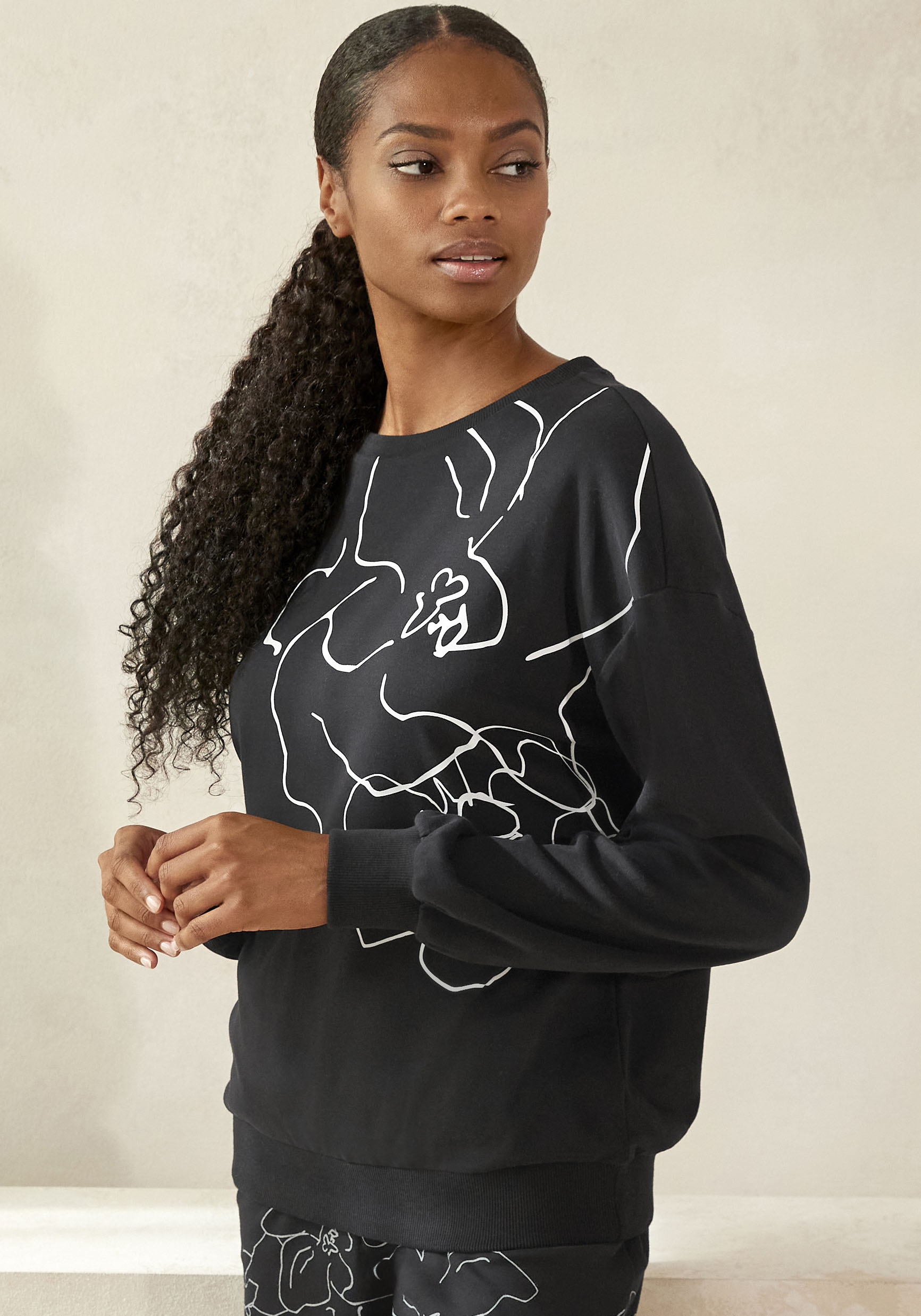 LASCANA Sweatshirt »-Loungeshirt« von LASCANA