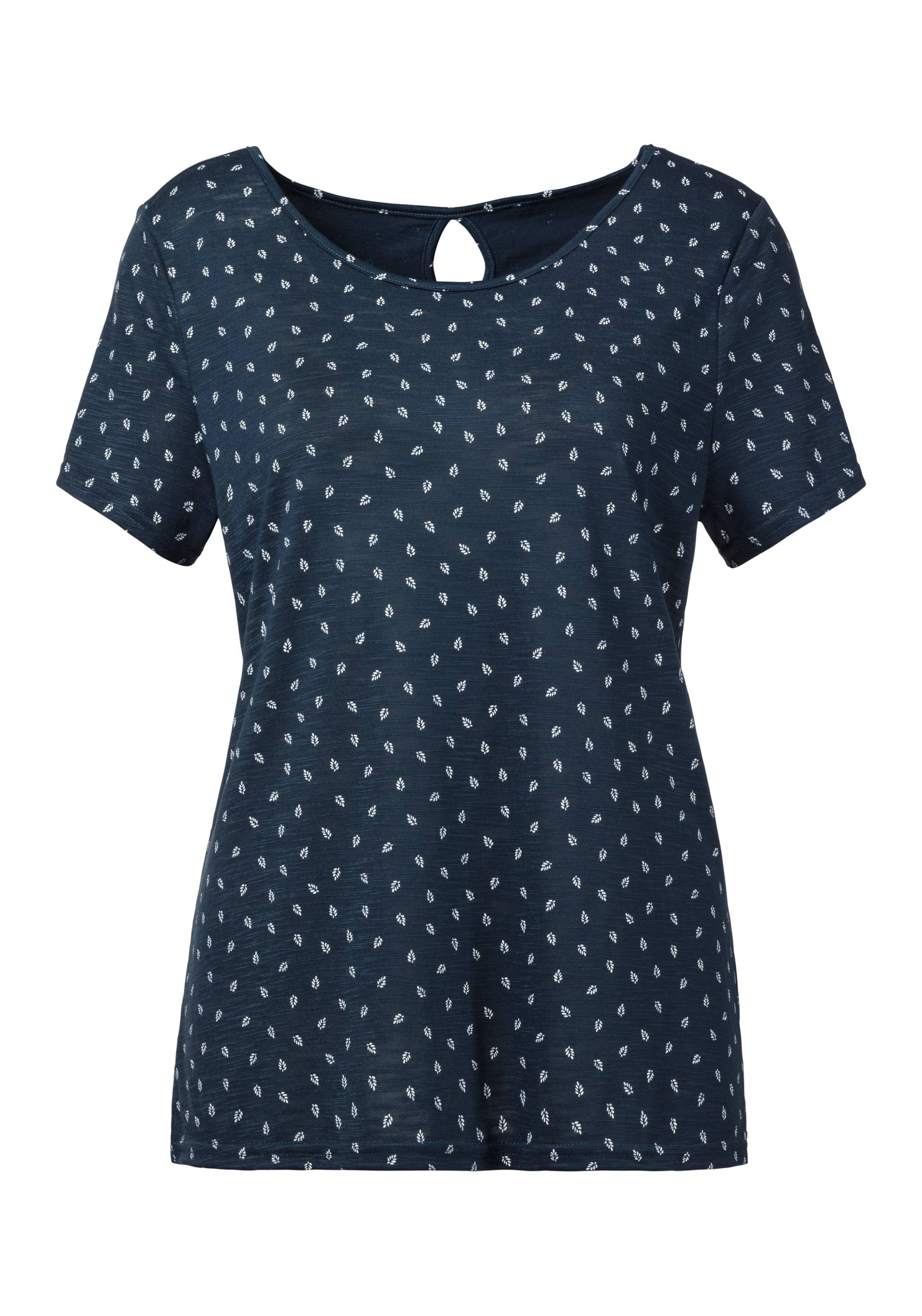 LASCANA T-Shirt, (2er-Pack), mit süssem Blätter-Druck und Cut-Out im Nacken von LASCANA