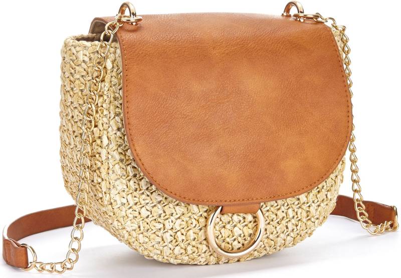 LASCANA Umhängetasche »Strandtasche«, Minibag,Schultertasche,Tragetasche,Crossbody Bag,Bast-Optik VEGAN von LASCANA