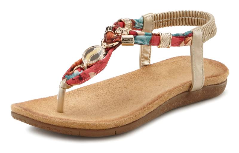 LASCANA Zehentrenner, Sandale mit elastischen Riemchen und modischer Farbgebung von LASCANA