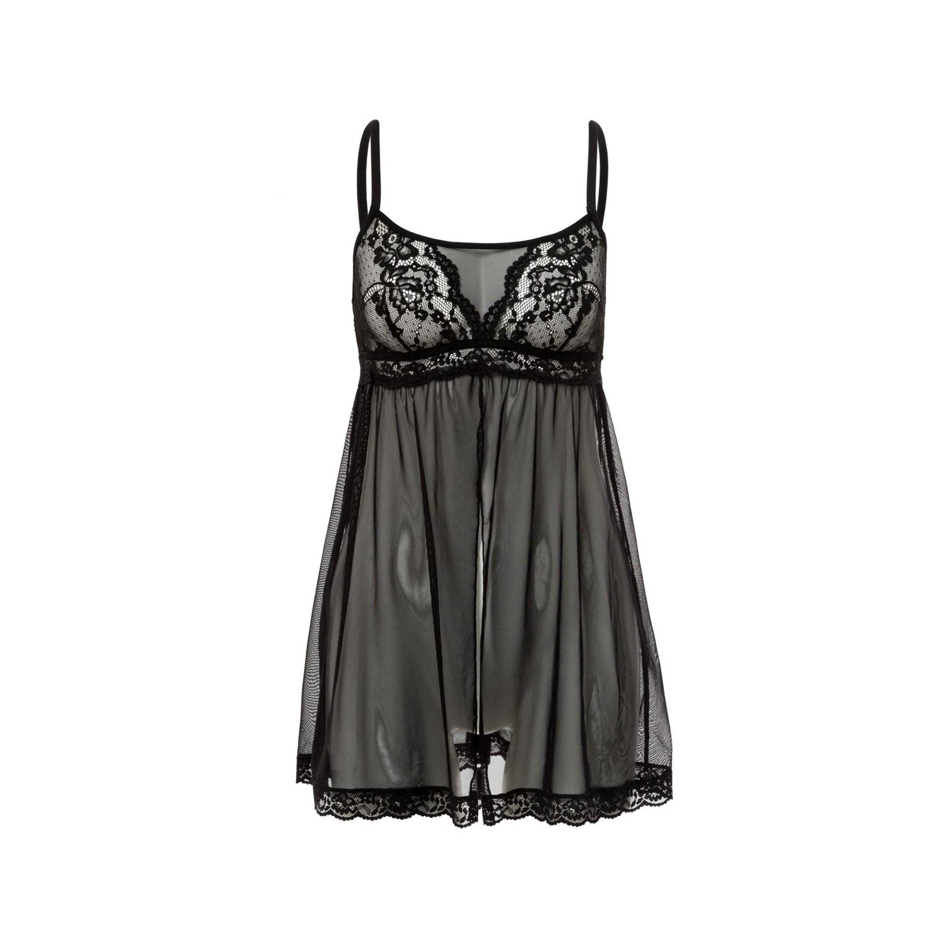 Spitzen-negligé Damen Black 36 von LASCANA