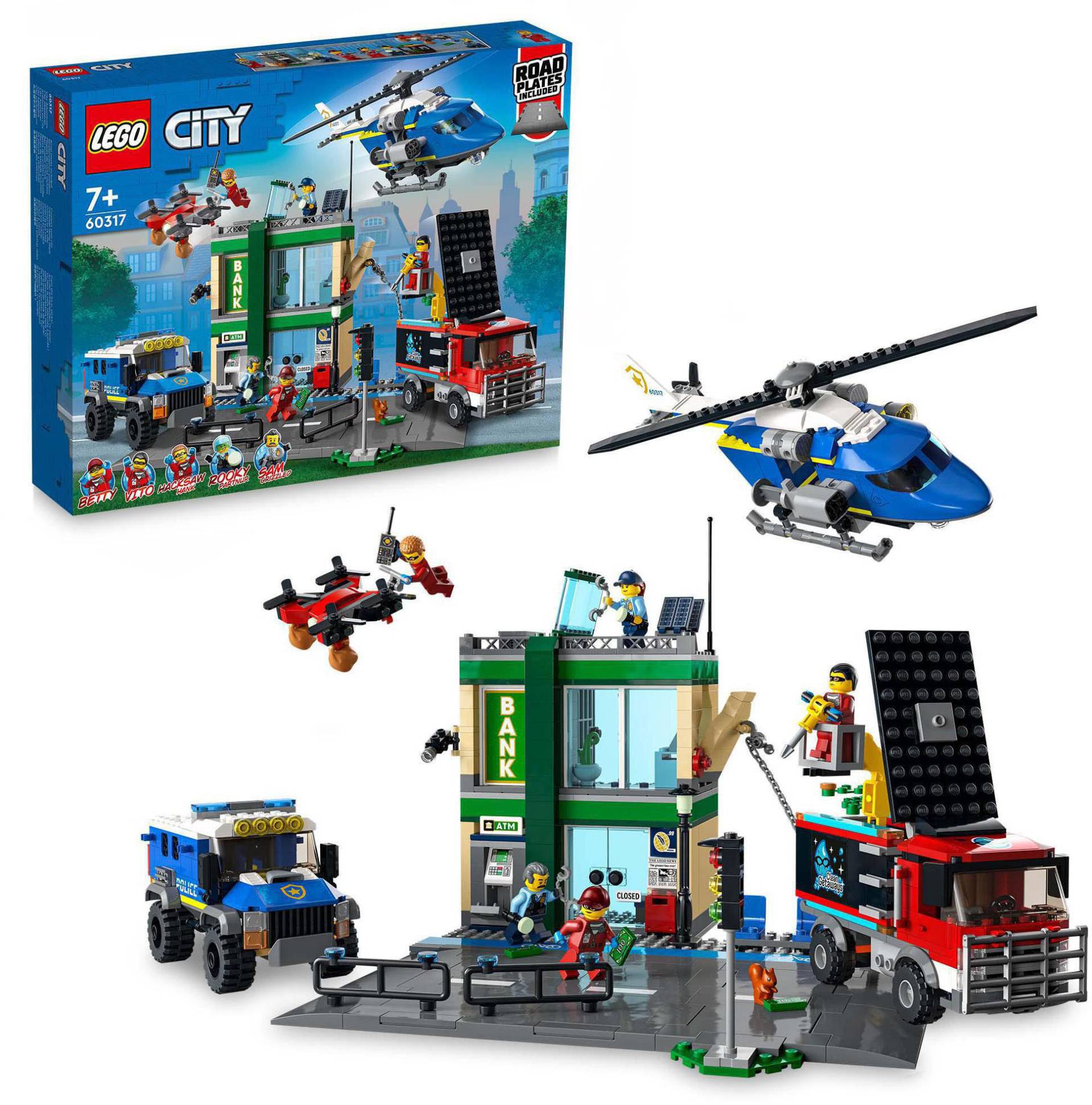 LEGO® Konstruktionsspielsteine »Banküberfall mit Verfolgungsjagd (60317), LEGO® City«, (915 St.) von lego®