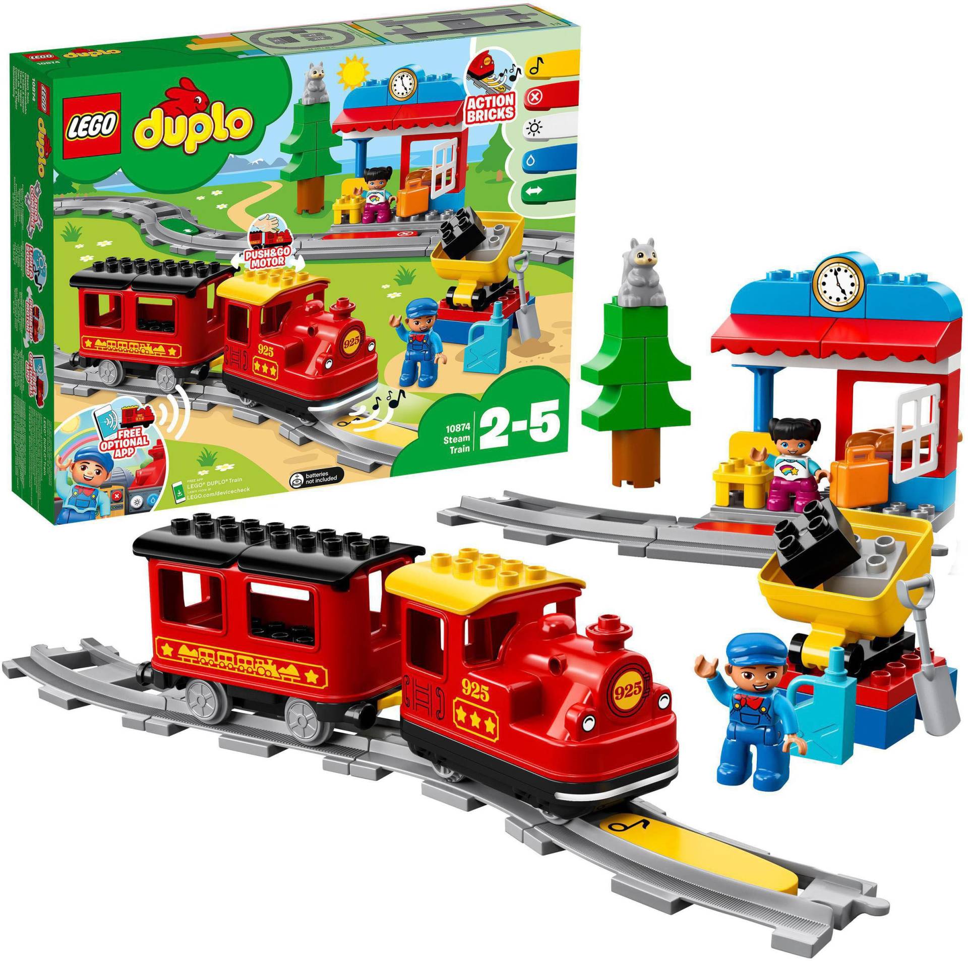 LEGO® Konstruktionsspielsteine »Dampfeisenbahn (10874), LEGO® DUPLO® Town«, (59 St.) von lego®