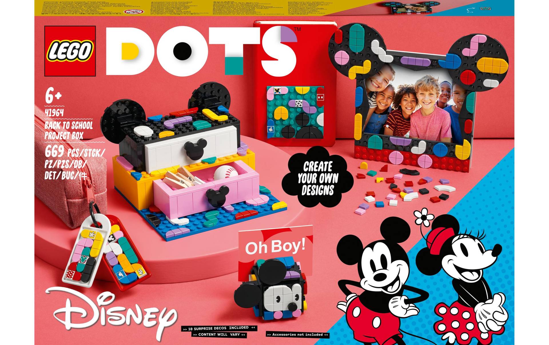 LEGO® Konstruktionsspielsteine »LEGO DOTS Micky & Minnie Kreativbo«, (669 St.) von lego®