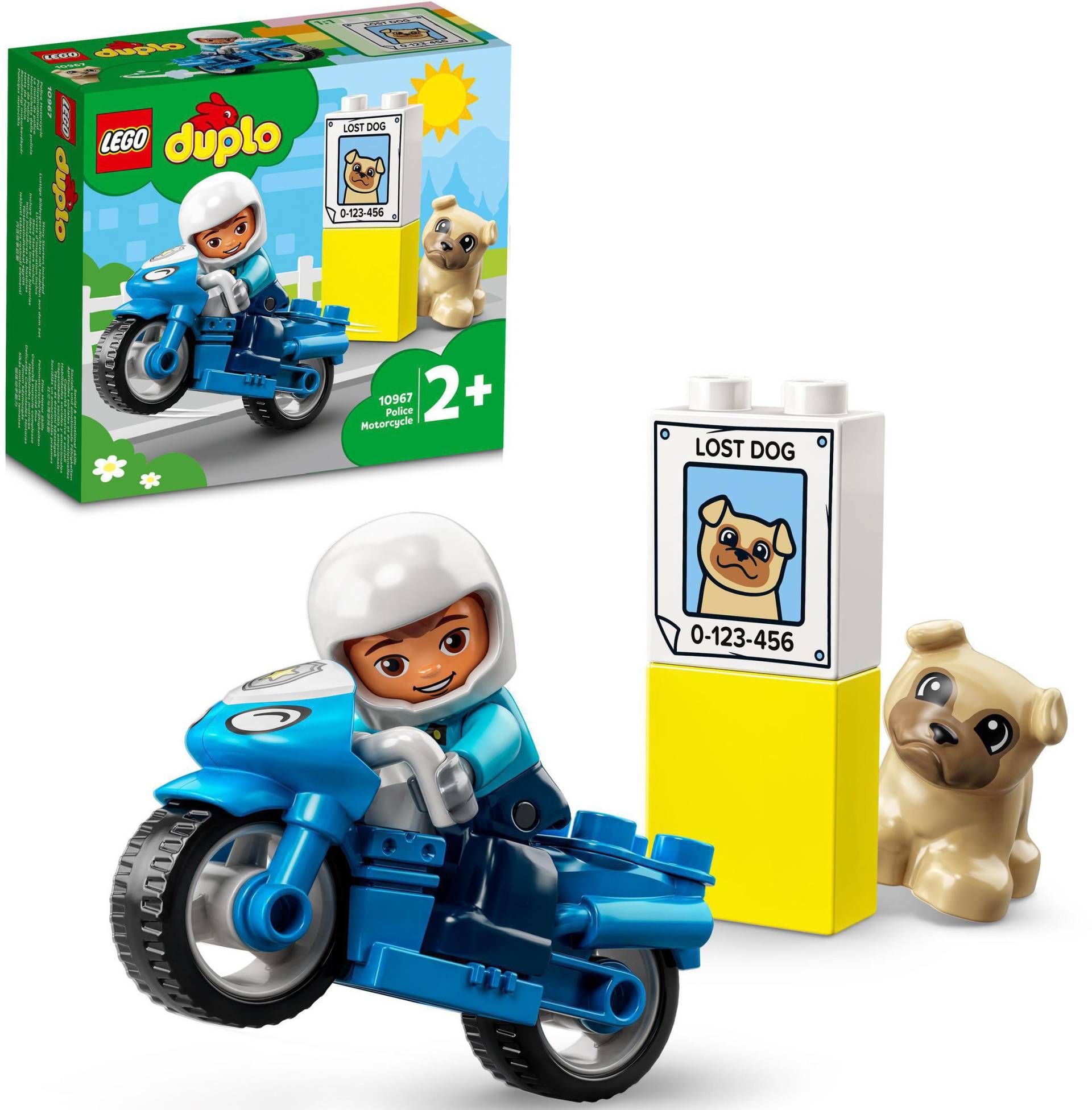 LEGO® Konstruktionsspielsteine »Polizeimotorrad (10967), LEGO® DUPLO«, (5 St.), Made in Europe von lego®