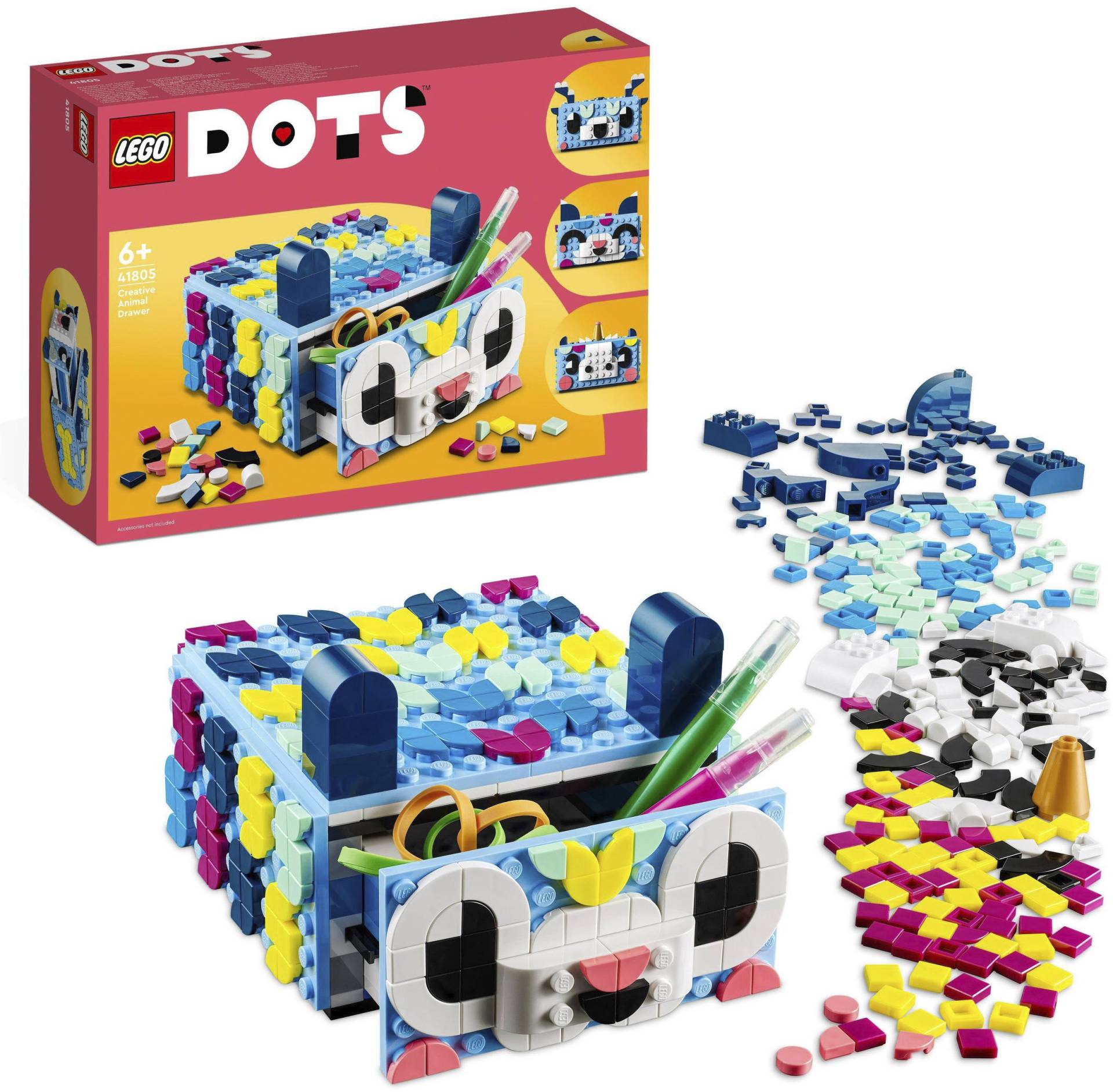 LEGO® Konstruktionsspielsteine »Tier-Kreativbox mit Schubfach (41805), LEGO® DOTS«, (643 St.) von lego®