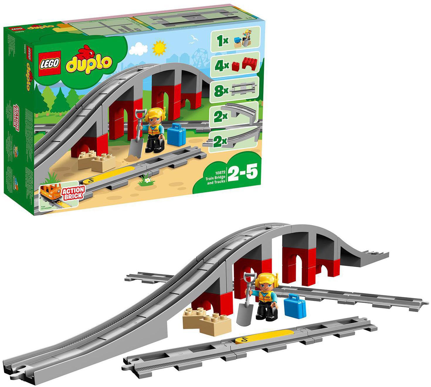 LEGO® Konstruktionsspielsteine »Eisenbahnbrücke und Schienen (10872), LEGO® DUPLO® Town«, (26 St.) von lego®