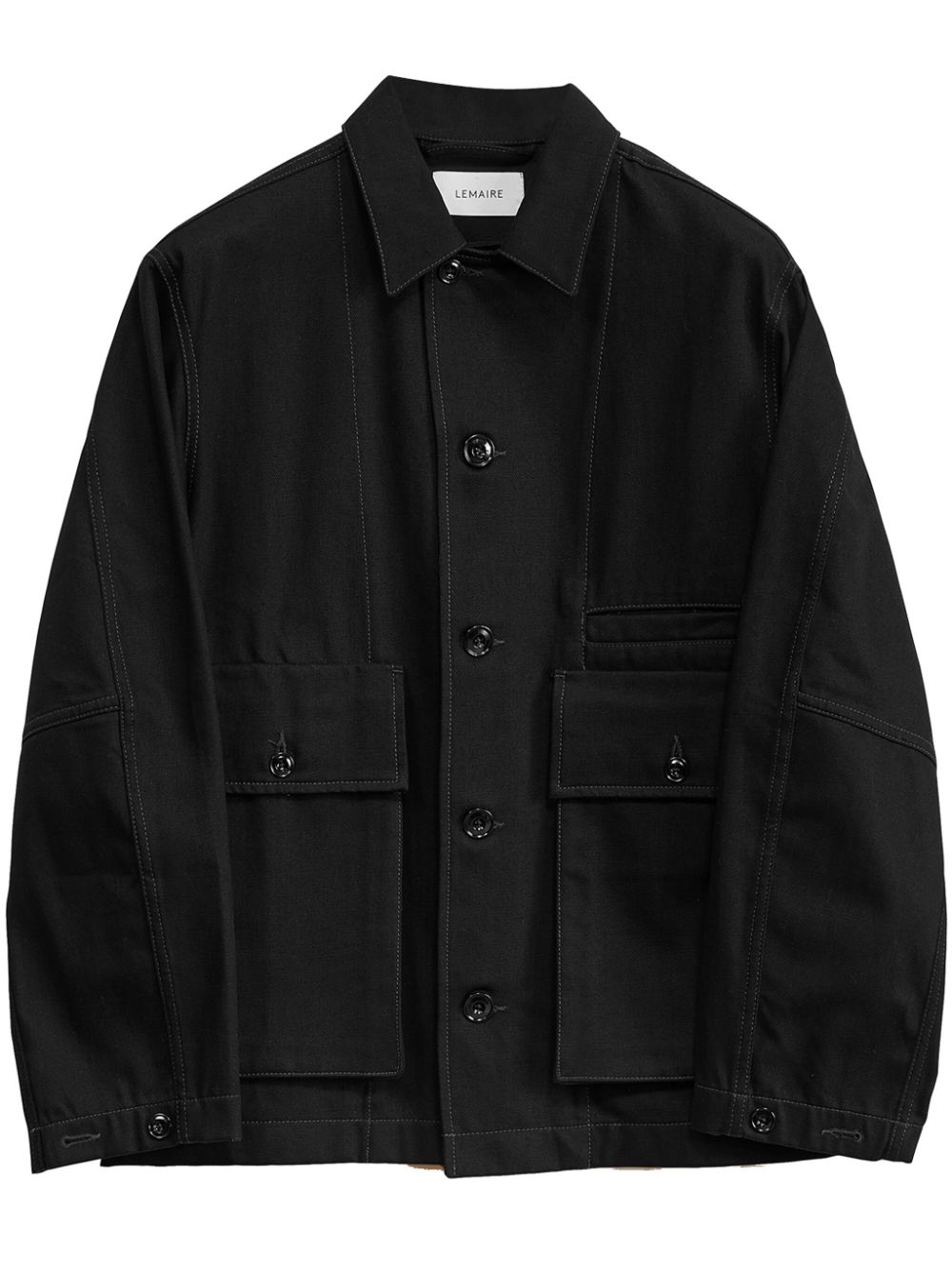 LEMAIRE Boxy cotton shirt jacket - Black von LEMAIRE