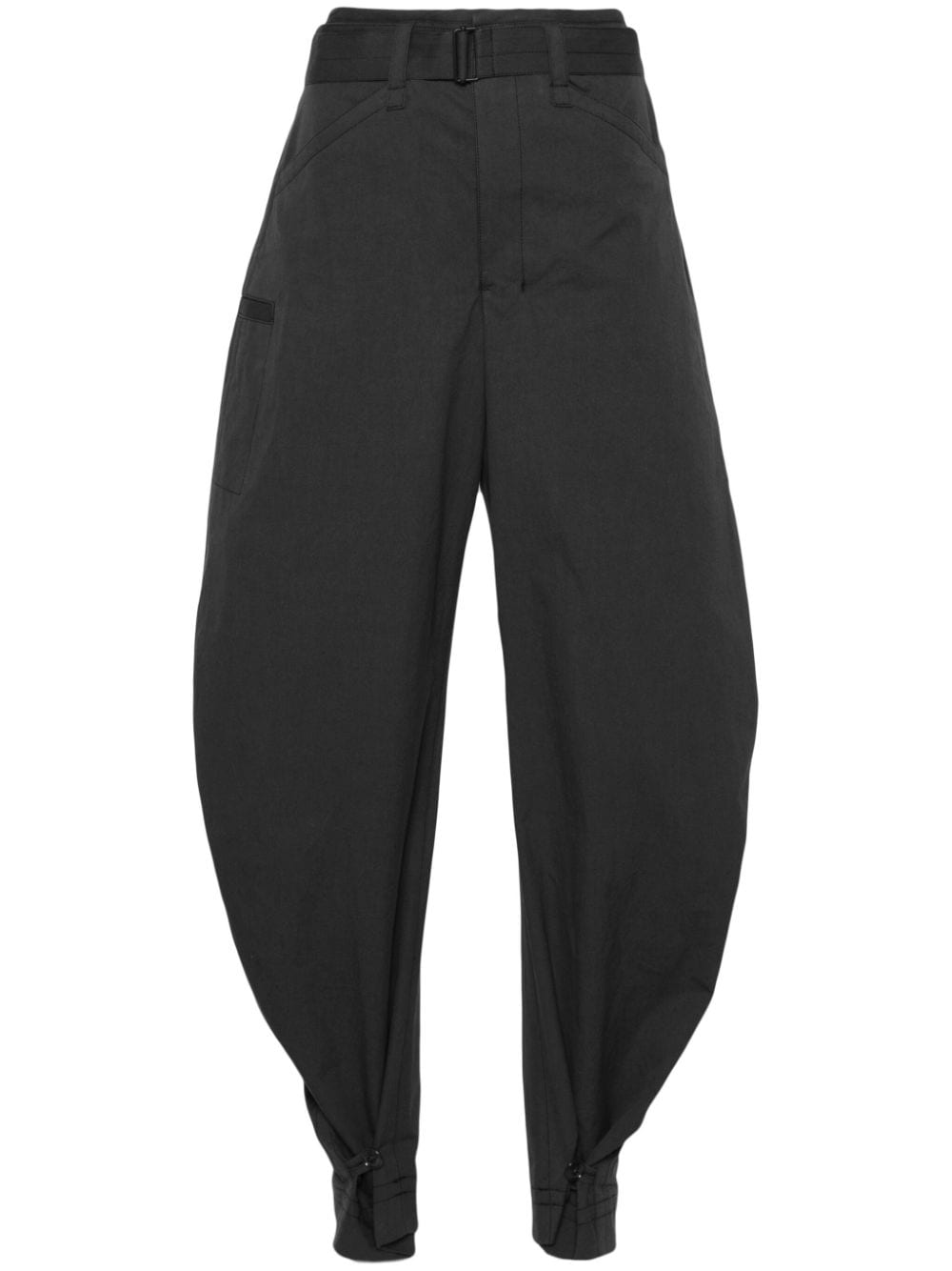 LEMAIRE belted tapered-leg trousers - Grey von LEMAIRE
