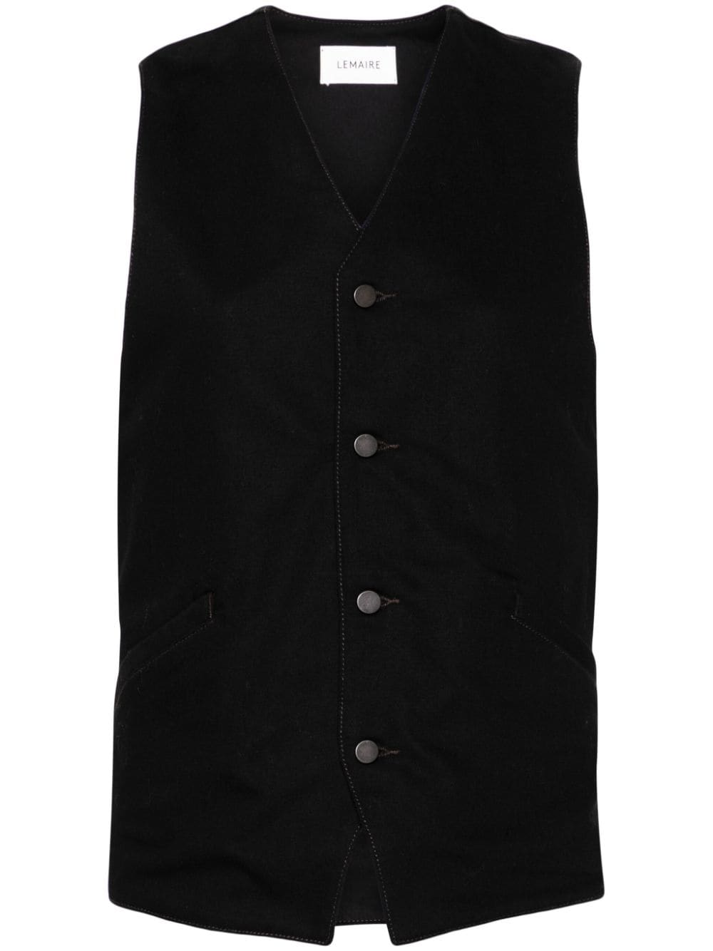 LEMAIRE cotton-denim waistcoat - Black von LEMAIRE