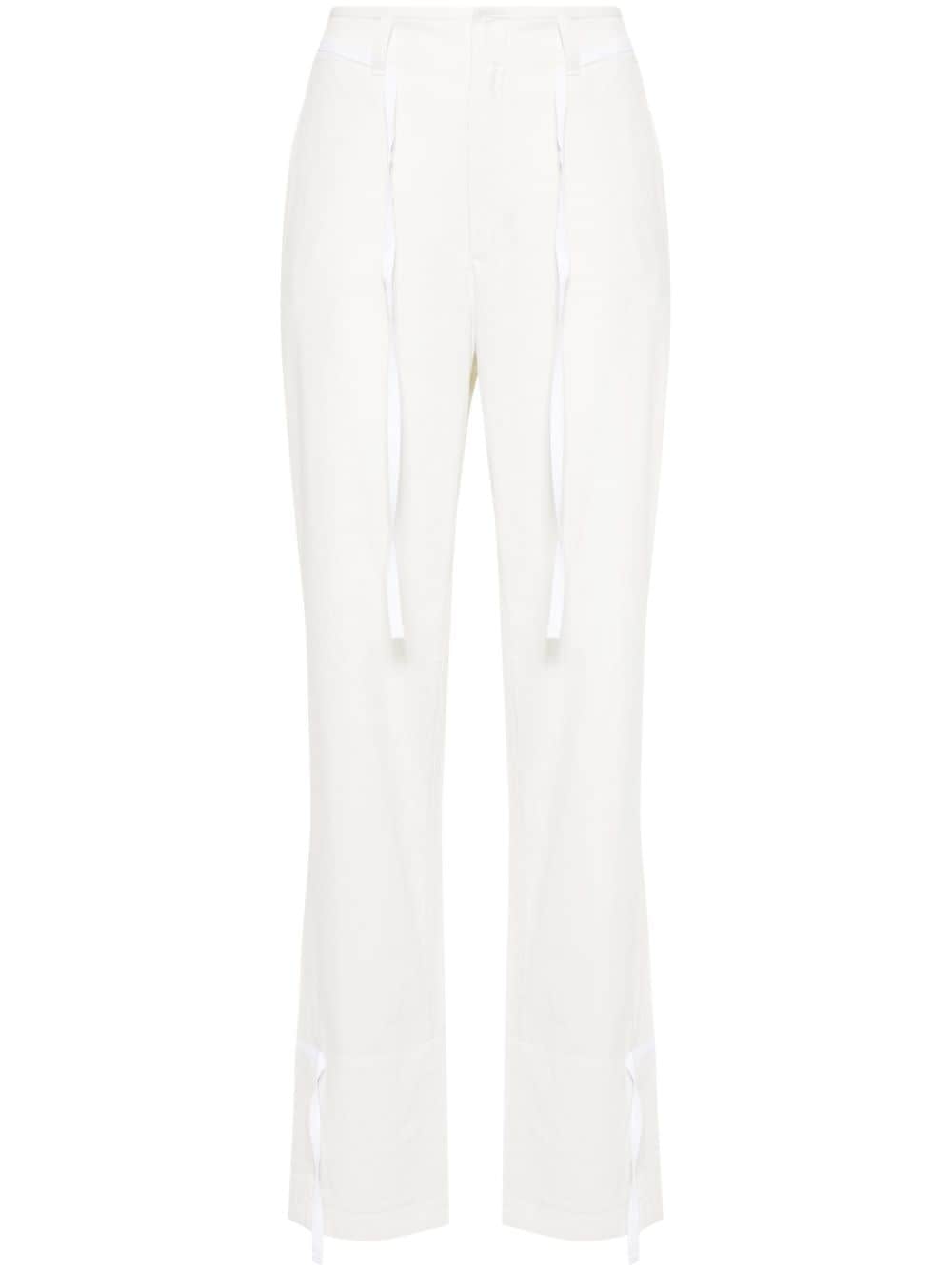 LEMAIRE cotton chambray tapered trousers - Neutrals von LEMAIRE