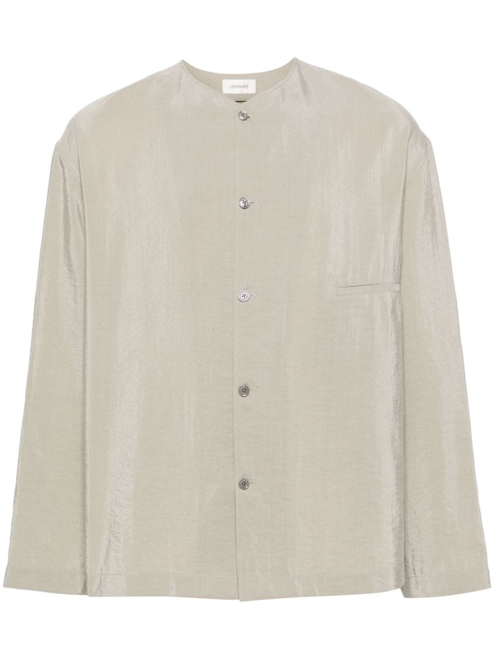 LEMAIRE crinkled collarless shirt - Grey von LEMAIRE