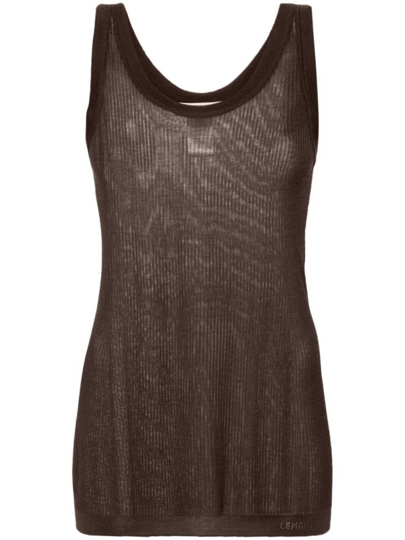 LEMAIRE fine-ribbed seamless tank top - Brown von LEMAIRE